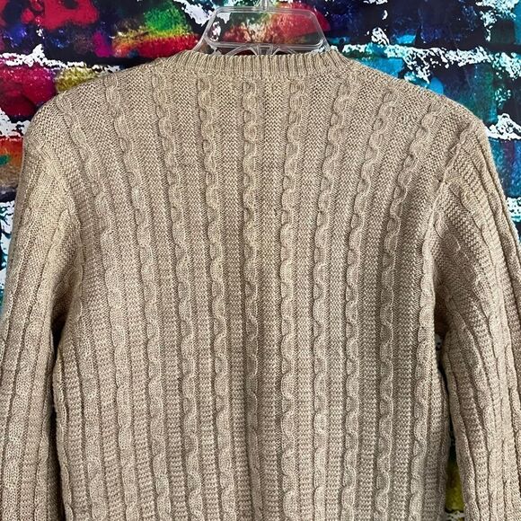 Vintage Two Legs 100% Wool Cable Knit Sweater V-neck Size 38 Small/Medium - Picture 7 of 7